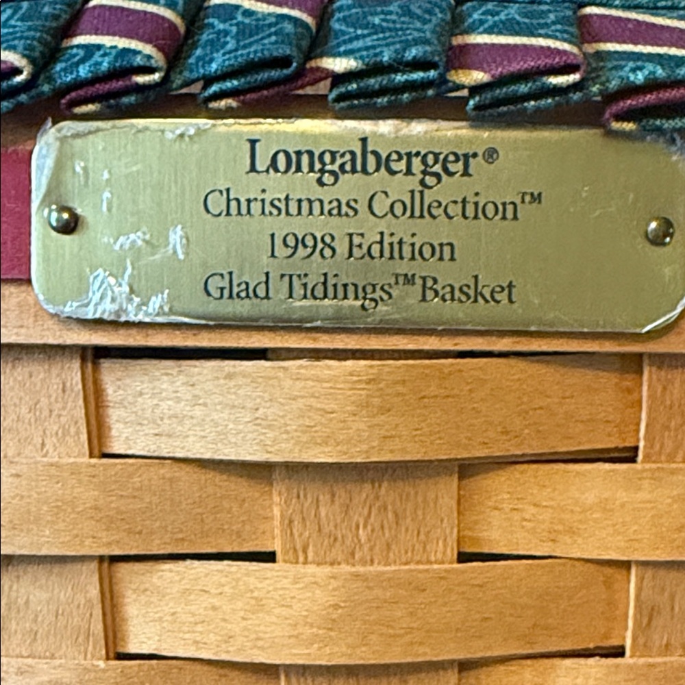 Longaberger Basket Christmas Collection 1998 Glad Tidings - Picture 2 of 6